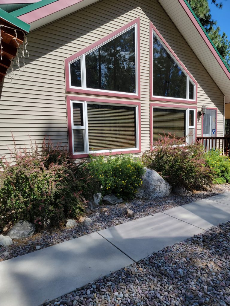 Front of house with healthier plants